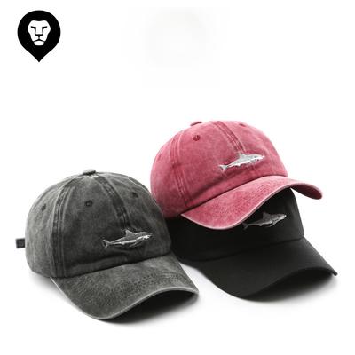 European and American Men's Sports Leisure Washed Old Shark Baseball Cap Street Fashion Trend Women's Sunshade Cap