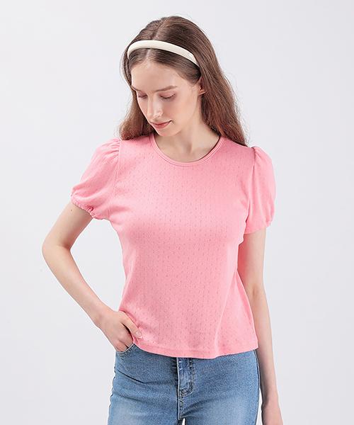 When You Move Puff Eyelet Short Sleeve Tee (2 Colors) Ivory/Free