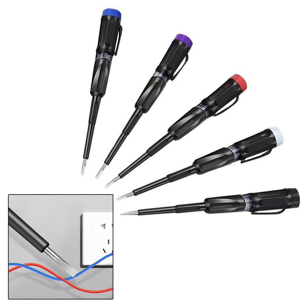 Circuit Tester Pen 15.5cm Dual Purpose Line Detector Stable Contact Performance Chrome Vanadium Steel Clip-on Cap