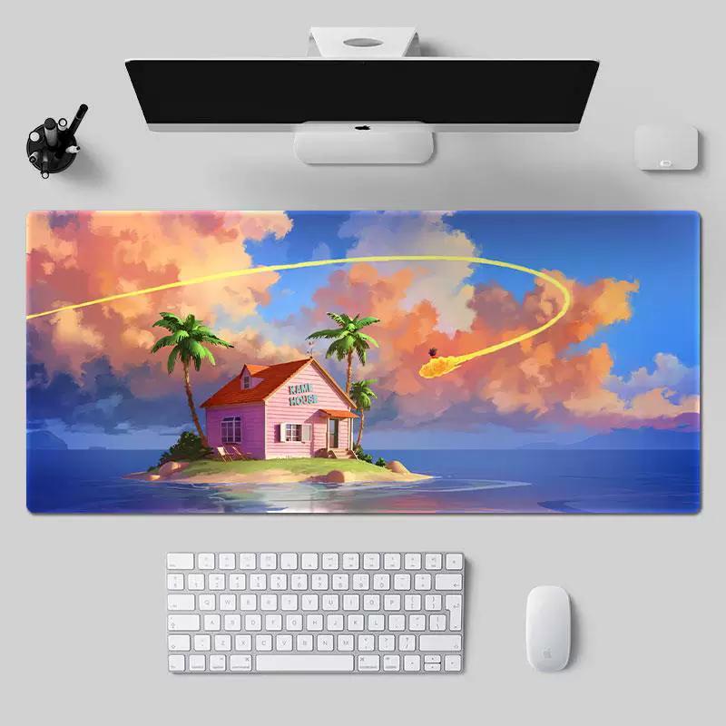 Japanese Dragon Ball Z Leather Mouse Pad Large Son Goku Cartoon Animation Hot Blood Vegeta Turtle Fairy Dragon Animation Table Mat Waterproof