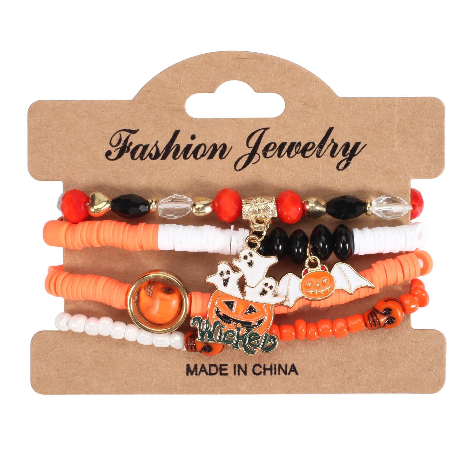 

Halloween Multi-layer Hanging Bracelet Artificial Crystal Soft Beaded Party Bracelet One Size