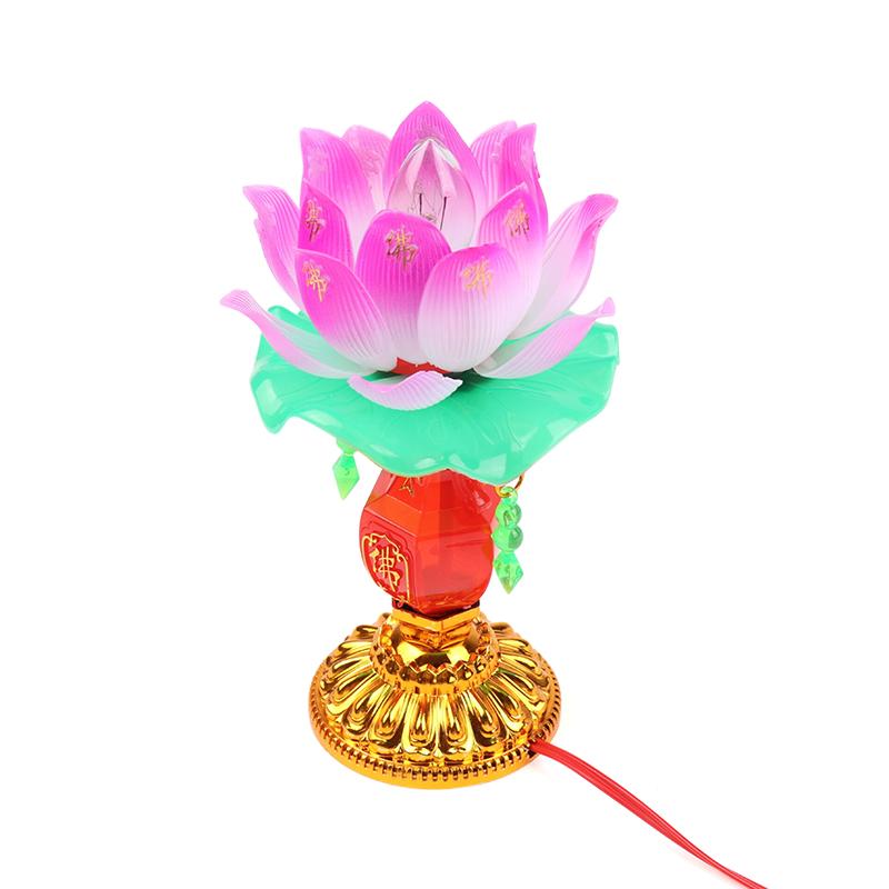 1Pc Led Lotus Buddhist Lamp Buddhism Faith Suppy Buddhism Prayer Lights For Home Meditation Worship Buddhism Temple