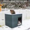 Waterproof Cat House Outdoor Insulation Cat Houses Warm Pet Cats Heating Bed Foldable Portable Waterproof Safety Cats Houses