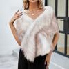 Women's Winter Fashion Faux Fr Scarf Shawl Coat