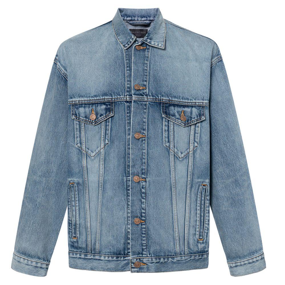Balenciaga Large Fit Grafitti Backlogo Denim Jacket 678354TDW143341
