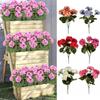 5-Head Design Artificial Geranium Flowers UV Resistant DIY Decoration Artificial Crabapple Blossom Silk Geraniums Flower