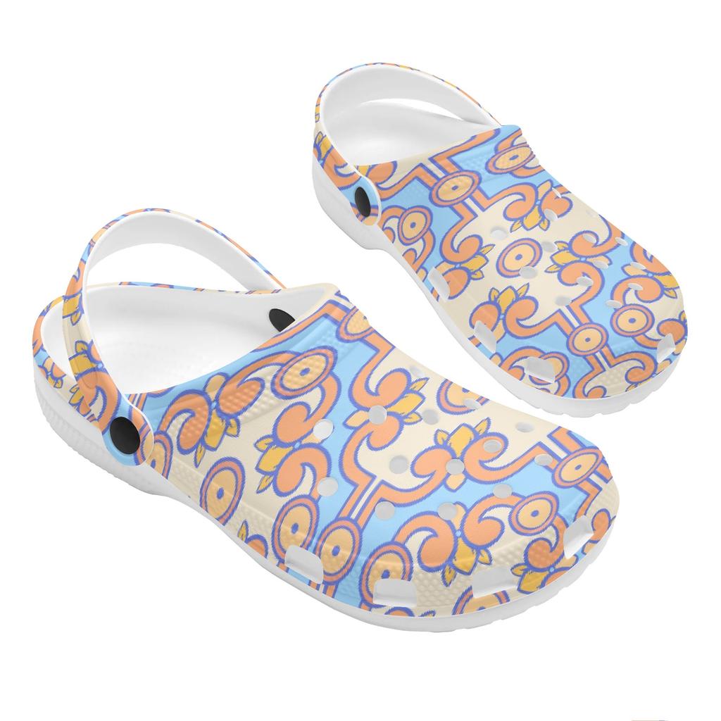 Women Men Summer Printed EVA Beach Clogs Lightweight Soft Slip On Beach Shoes Pool Area Bathroom Home Walking Shoes Outdoor Use