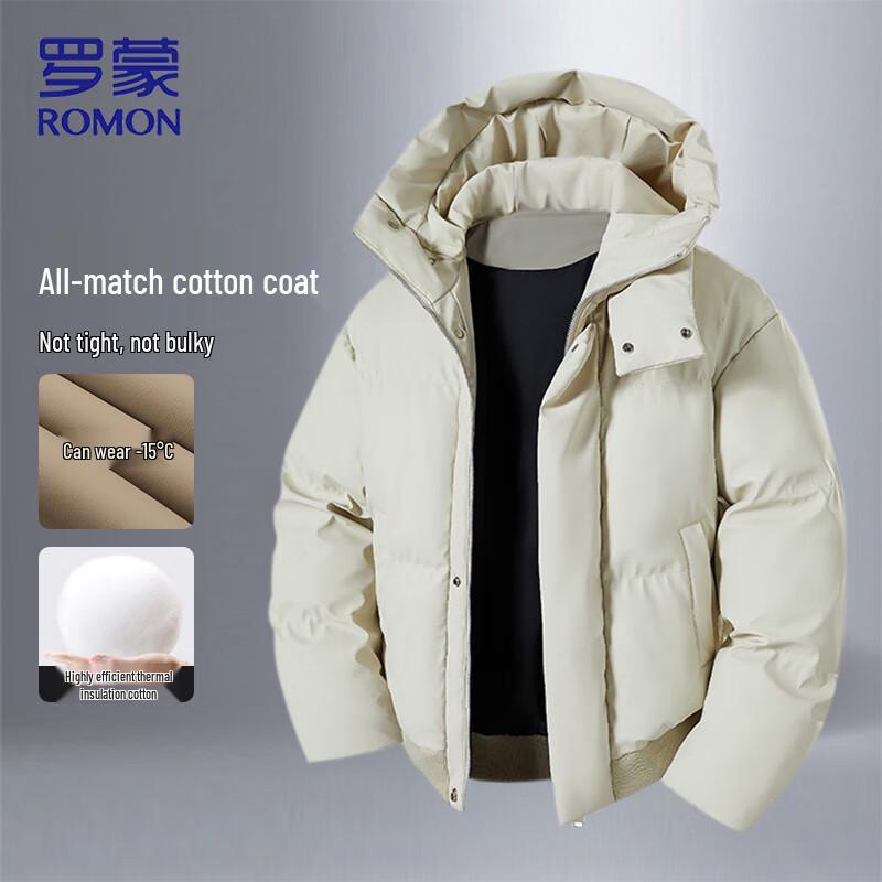 

Romon Men s Hooded Padded Winter Jacket 2XL