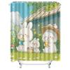 Cute Bunny Family Shower Curtain for Kids and Adults - Soft and Durable Waterproof Bathroom Decor with Adorable Cartoon Design