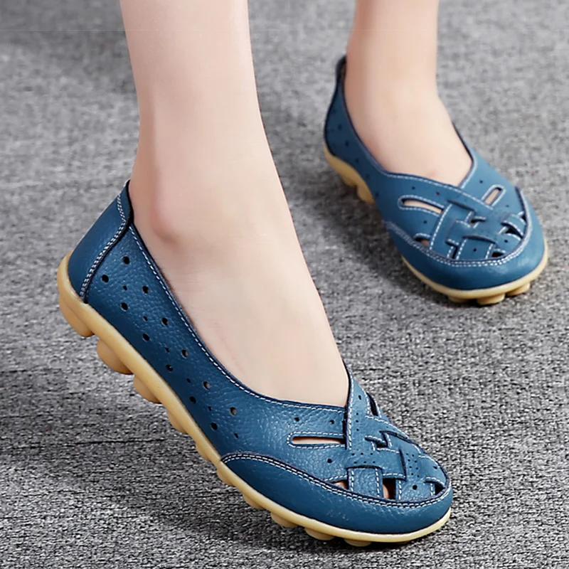 Fashion Women Flat Shoes 2025 New Breathable Leather Shoes For Women Loafers Soft Leather Flats Shoes  Casual
