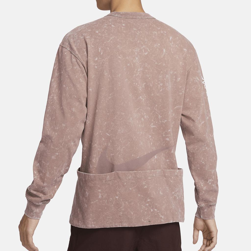 Nike Sportswear Premium All Over Print Crew Neck Pocket Casual Long Sleeve T-Shirt Men Tops Smoke-Gray Purple Red FZ6563-208