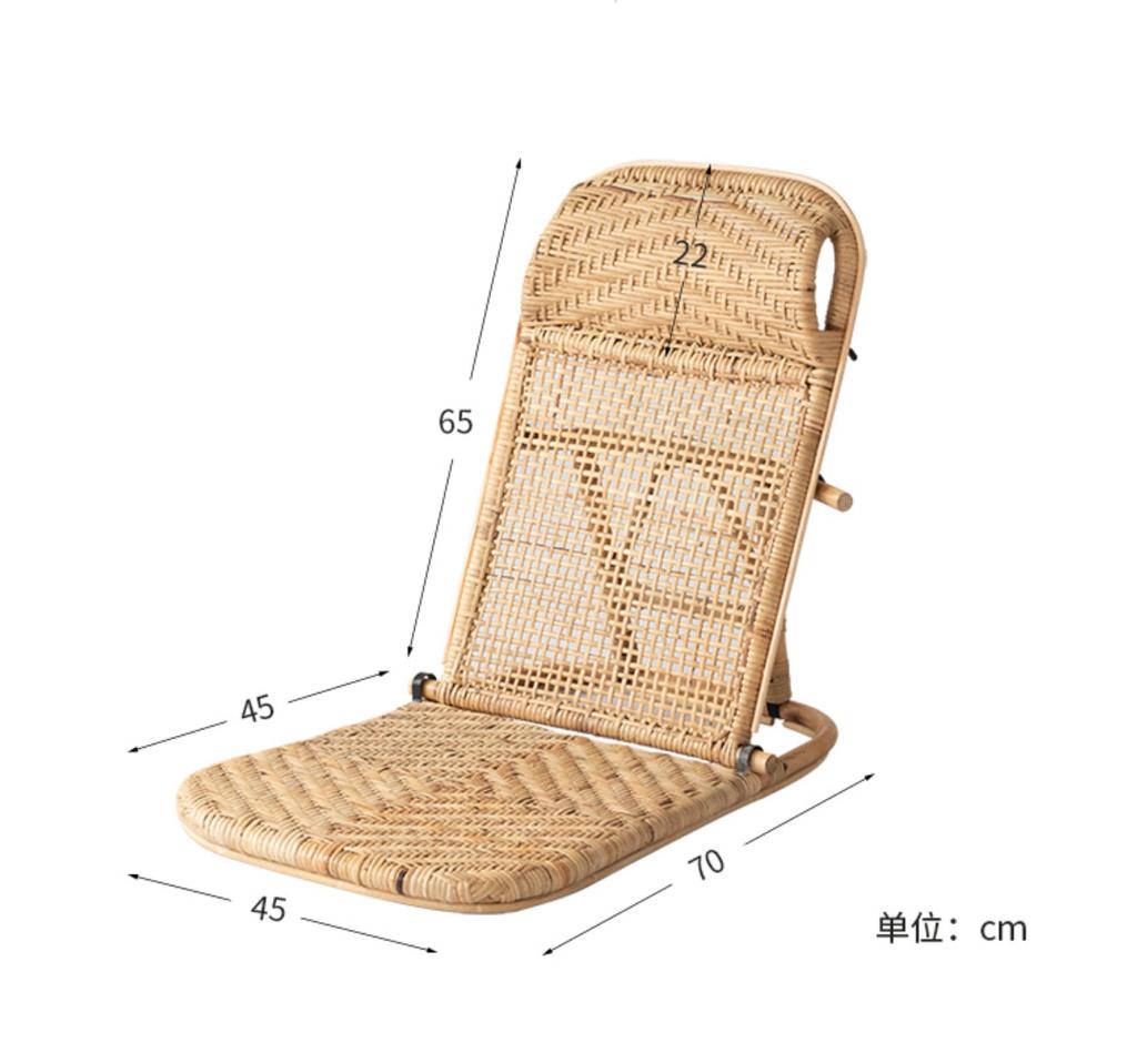Portable Folding Rattan Beach Chair Bamboo Floor Lawn Pool Deck Chair Sun Lounger Camping Deck Chair