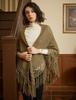 BEAUTELICATE Tassel Knit Solid Triangle Perfect for and Perfect for Cold Sage Green Women's Scarf, Large, Thick, Color, Shawl, Indoors, Office, Dates,
