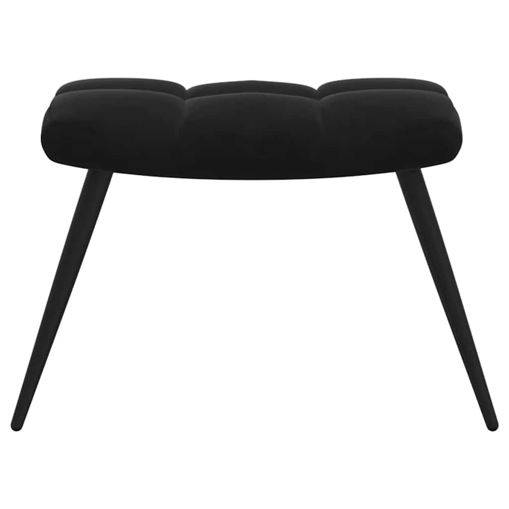 Relax Chair with Footstool Black Velvet
