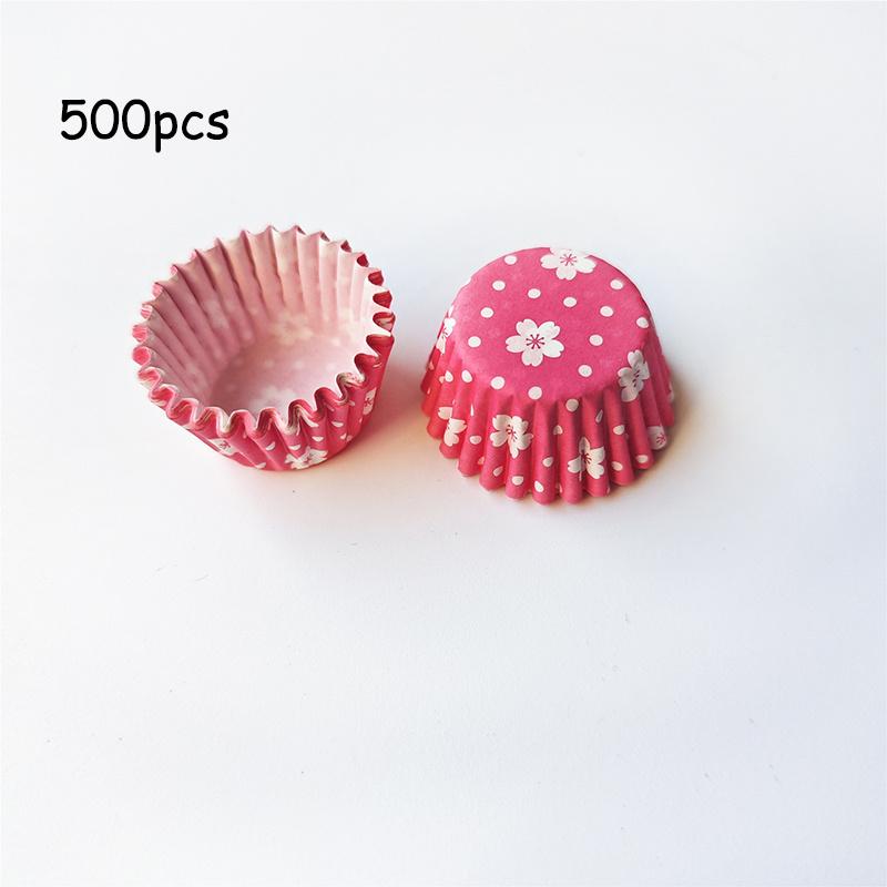 

2,5 см Цветной узорный противень для выпечки торта 500 шт. Набор круглых бумажных капсул для кексов