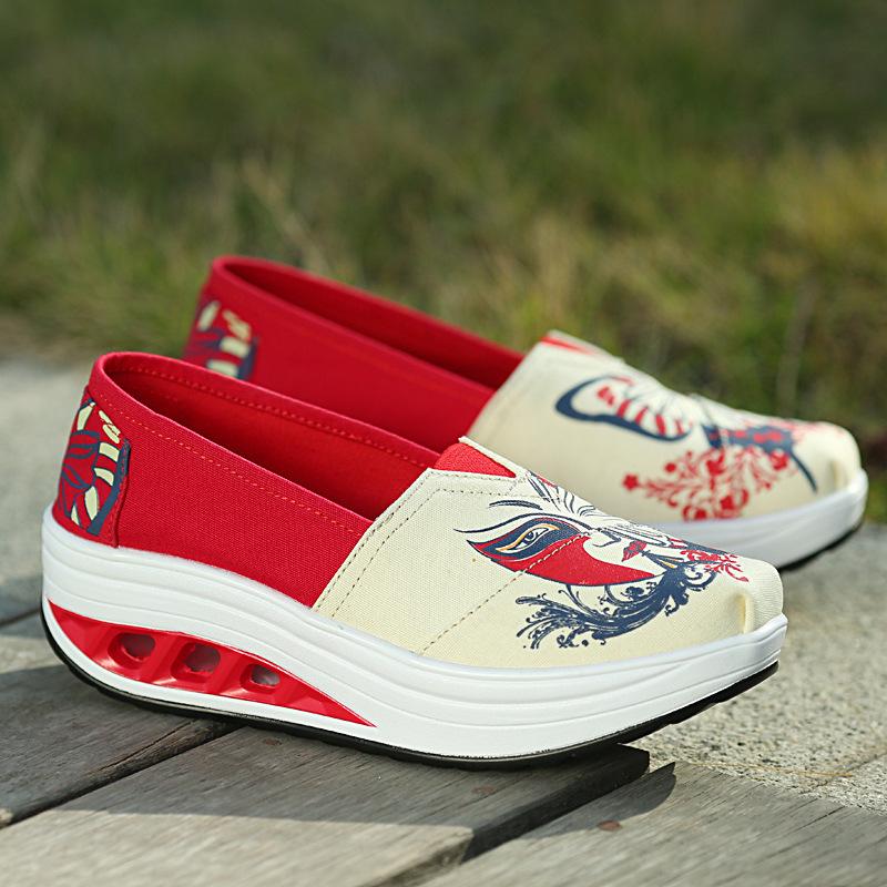 Fashion Women Canvas Sneakers Fashion Air Wedge Breathable Vulcanized Zapatos De Mujer Casual Loafers Comfortable Platform Sneakers