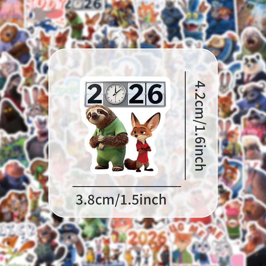 103PCS Disney's Zootopia 2 Stickers Decoration DIY Phone Notebook Suitcase Laptop Fridge Graffiti Cartoon Sticker