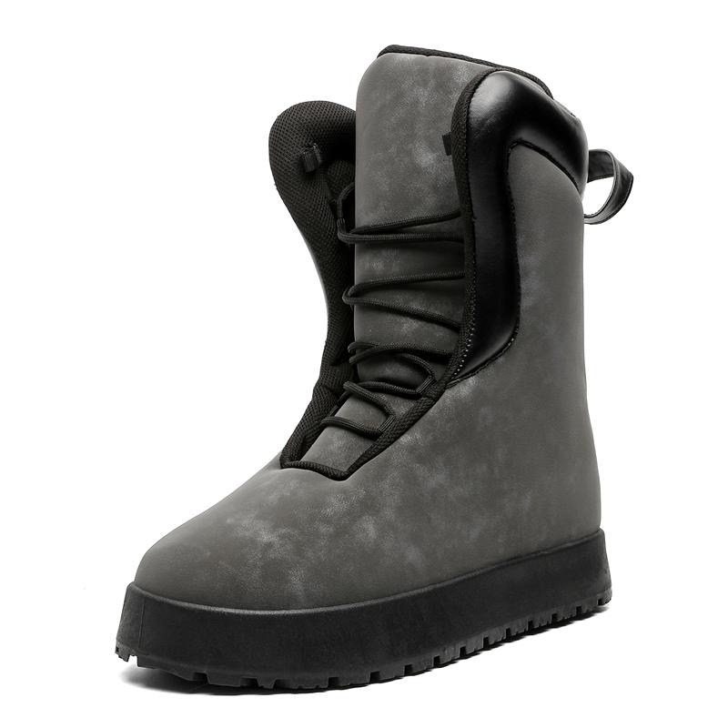 Mode Herren Schnürstiefel mit runder Zehenpartie, handgefertigt im Retro-Stil, Herrenmode-Stiefel, Plateaustiefel mit dickem Absatz, Schnürschuhe für den Alltag, Stiefel rutschfest hoch