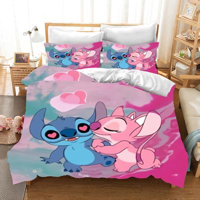 Stitch Printed Bedroom Bedding Set Duvet Cover Christmas Gifts Comforte Cartoon With Pillowcase Children's Suitable and Adults