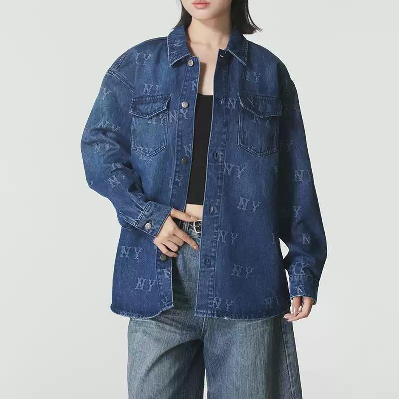 MLB Denim Jackets Unisex Blue Lapel Moderate 3ADRM0354-50INS