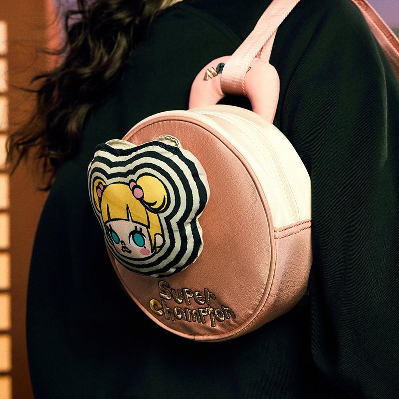 New Champion Bubble Mate POP MART Fabric Backpack Unisex Coffee Brown/Light Pink U4DACPU71
