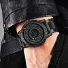 Men’s Frameless Design Quartz Watch with Magnetic Suspension and Futuristic Black Technology