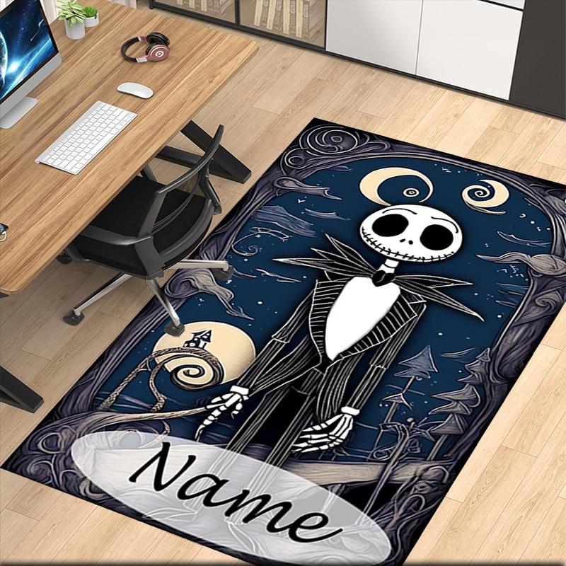 Custom Name The Nightmare Before Christmas Printed Carpet, for Office Chair Living Room Bedroom Kitchen Room Decor Gifts.