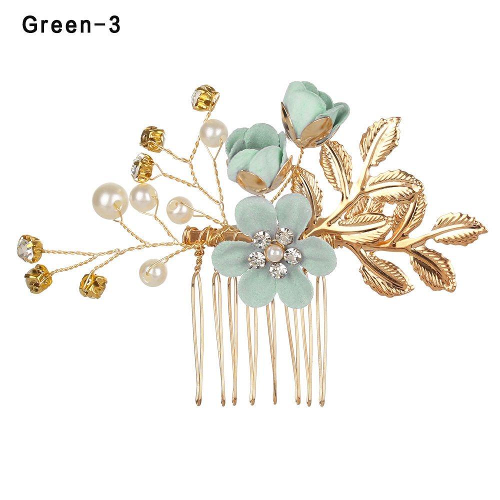 Romantic Bride Hair Jewelry Wedding Bridal Clips Flower Hair Pin Hair Combs Leaves Tiara