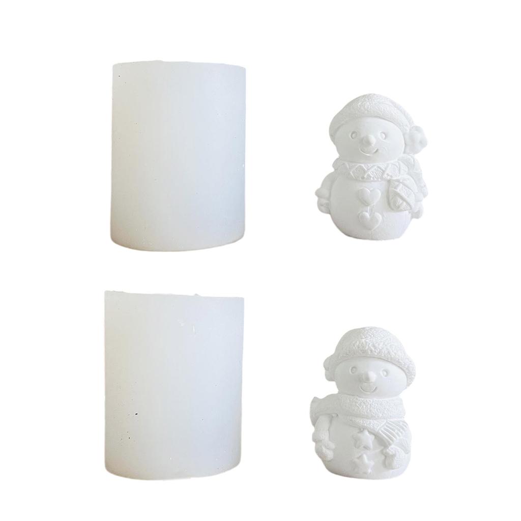 3D Snowman Candle Molds Silicone Mould Christmas Molds Casting Moulds Soap Molds Epoxy Resin Molds for Home Decorations