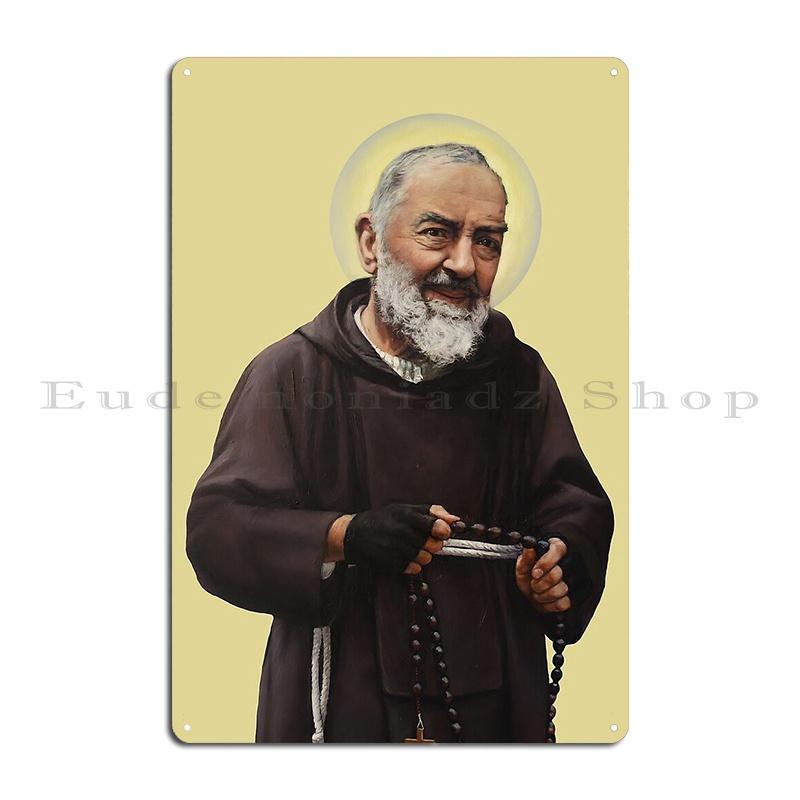 

Padre Pio Transparent Background Design Metal Sign Poster Pub Classic Designing Create Pub Tin Sign Poster 20x30cm