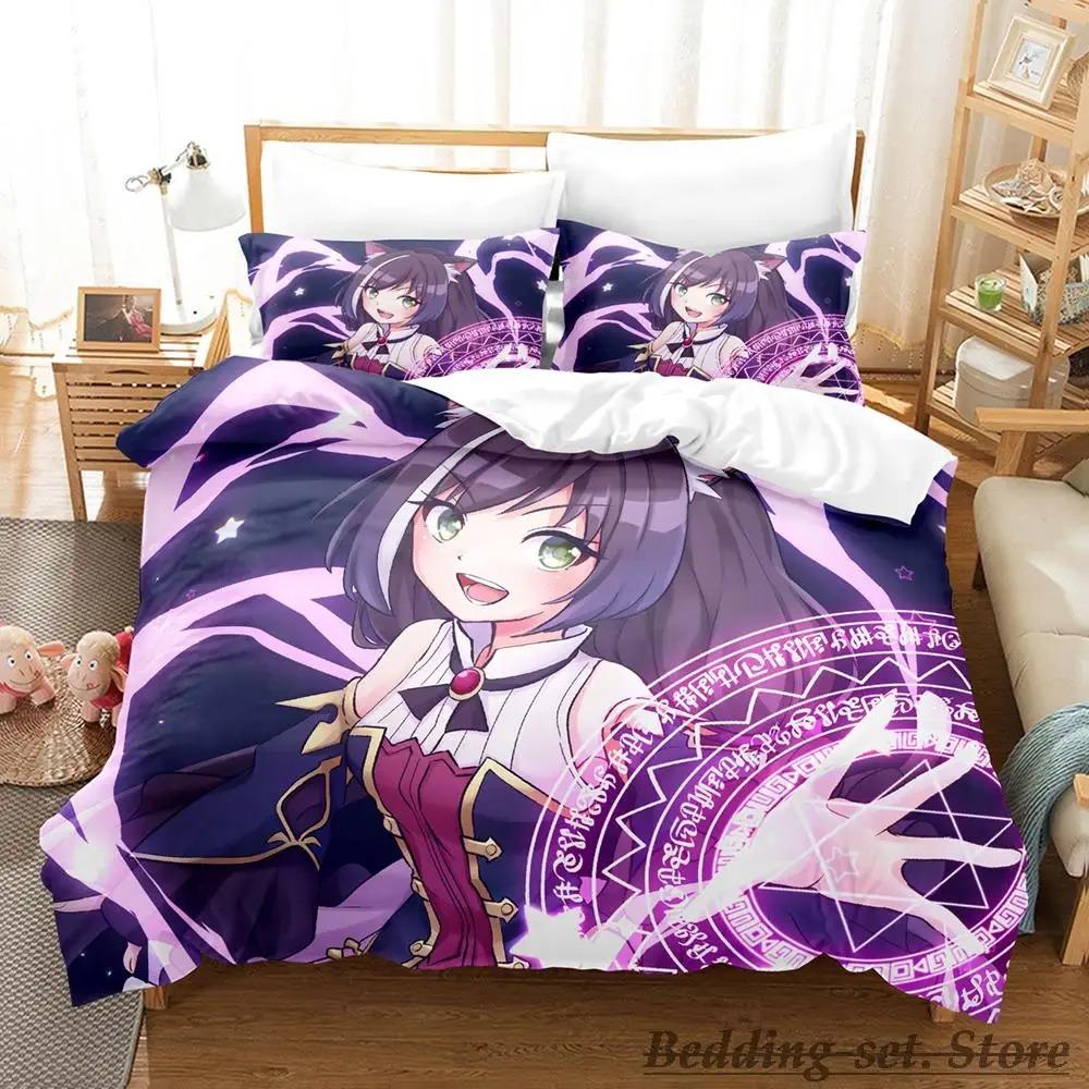 Kawaii Kyaru Bedding Set Single Twin Full Queen King Size Bed Set Adult Kid Bedroom Duvetcover Sets  Anime Grils