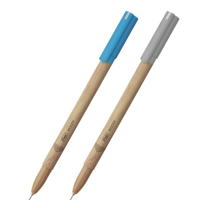 FLAIR Woody 0.7 mm Ball Pen Combo Pack of 2 x 10 pcs Blue & Black Ink Pens Attractive Woody Design For Office Home & School Use