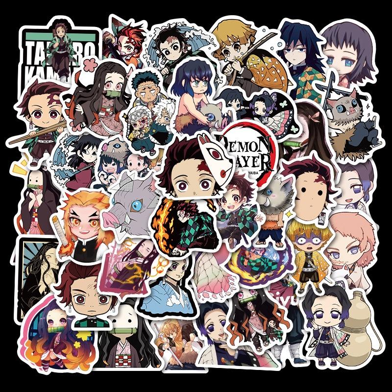 50-piece Unique Japanese Anime "demon Slayer" Graffiti Stickers For Personalizing Luggage Skateboards And Notebooks Durable Stickers