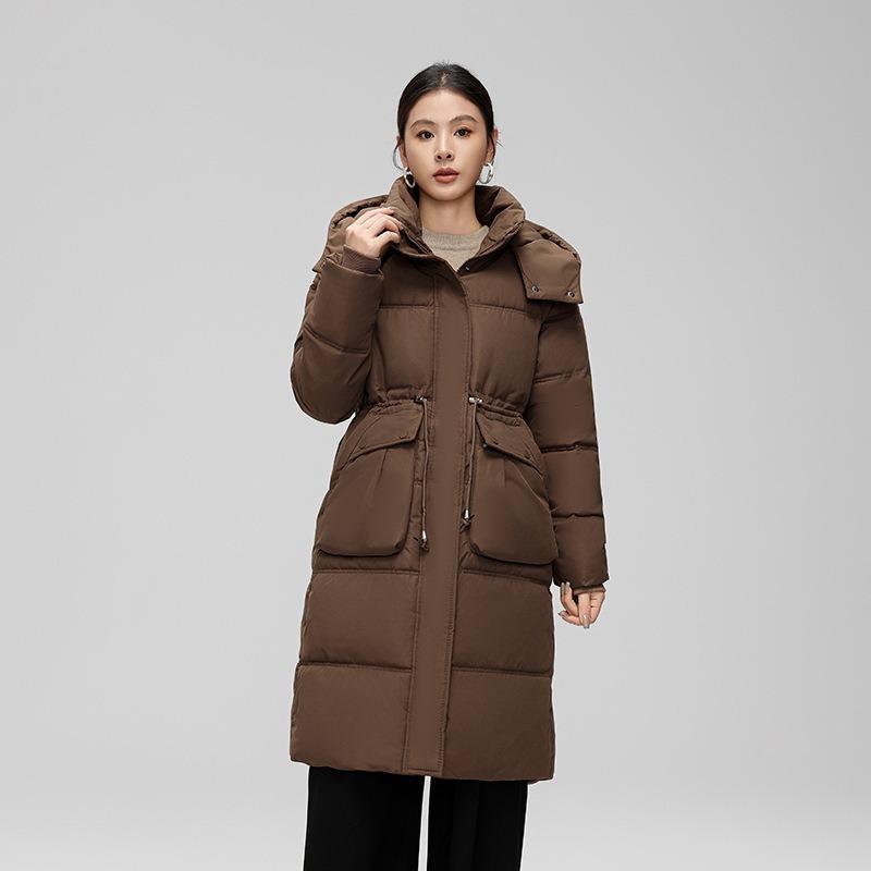 Waist Thin Down Cotton-padded Clothes Women's Medium and Long Winter Fashion Thickened Warm Cotton-padded Clothes Jacket Cotton-padded Jacket