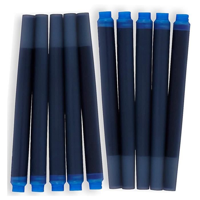 Cartouches d'encre - PARKER - Quink - 10 pièces - Bleu - Standard - Pour stylo plume