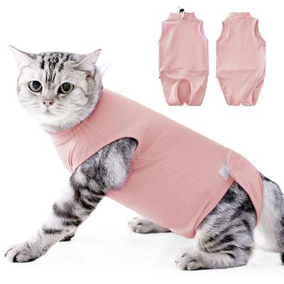 Combinaison de récupération élastique pour chat Réglable Lavable Combinaison de stérilisation pour animal de compagnie Combinaison protectrice anti-léchage douce et respirante