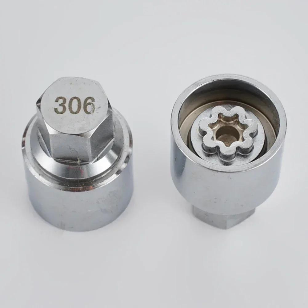 Tire Wheel Lock Anti-Theft Screw 302-310 Nut Key Screw Socket Wrench Tool Tire Removal Sleeves Car Accessories