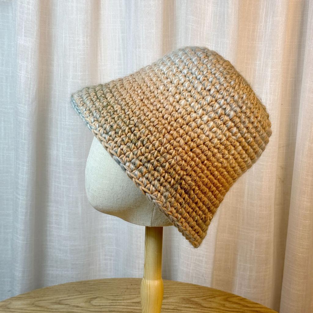 Colorful Gradient Knitted Woolen Hat for Women in Spring and Autumn Small Fisherman Hat with No Makeup Versatile and Comfortable Big Head Basin Hat