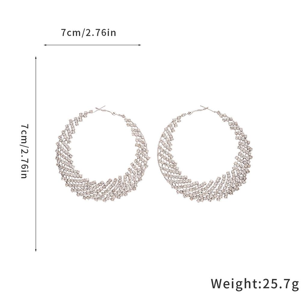 Silver Needle French Fresh Exaggerated Diamond Earrings Light Luxury High-end Stud Earrings Temperament Earrings Design Sense Niche