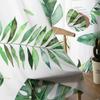 Tropical Leaves Palm Tree Green Plant White Tulle Sheer Window Curtains for Living Room Bedroom Sheer Fabric Silk-like Fabric Drapes Drapes