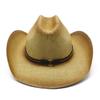 Spring And Summer Men And Women Warped Edge Three Points Straw Spray Paint Denim Straw Hat Vacation Beach Sunscreen Ins Straw Hat Batch