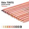 12Pcs Wood Pastel Pencil Set Basis Skin Pastel Color Pencil for Artist Drawing School Office