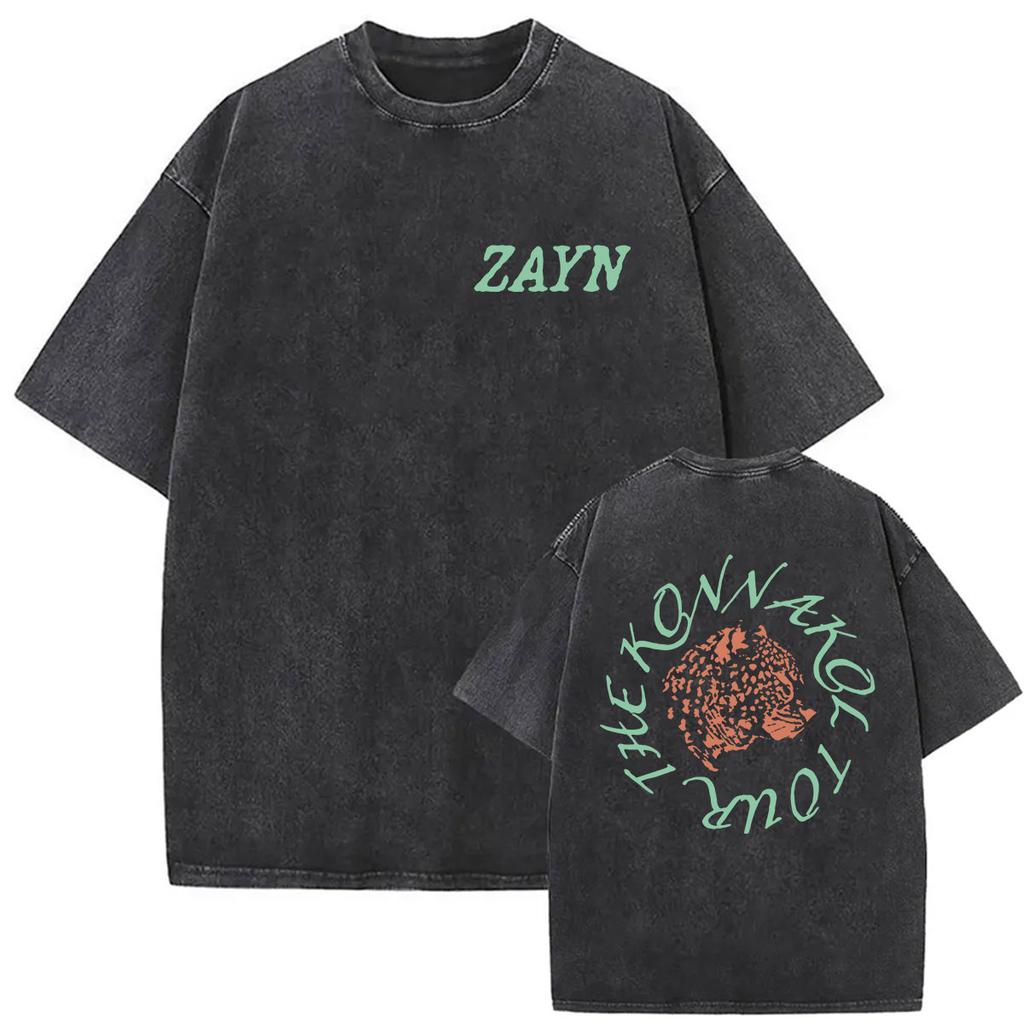 Zayn Malik The KONNAKOL Tour 2026 Vintage Washed T Shirt Men Women Summer High Quality ONeck Tshirts Fashion Oversized Tshirt