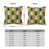 Color Block Triangle Happy Square Pillowcase Polyester Linen Velvet Printed Zip Decorative Pillow Case Home Cushion Cover 45X45