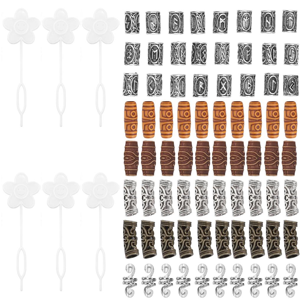 Haarröhrchen-Perle Herren Damen Legierung Harz Dreadlocks Bart-Perle Haar-Spiralen Zubehör für Party Dating