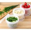 Condiment Storage Pack with Drainer and Lid, Easy-to-See Semi-Transparent Container for Green Onions, Myoga, Cherry Tomatoes, and Soba and Udon Noodle