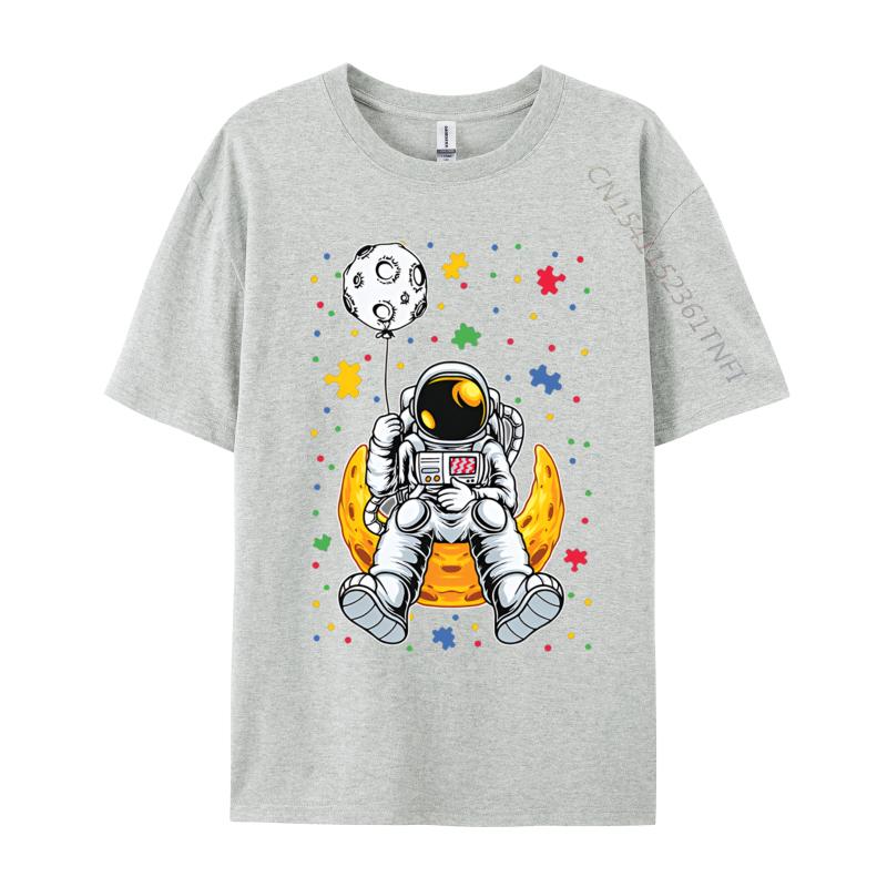 Astronaut Planet Balloon Puzzle Tshirts Fashion Casual Novelty Tee Graphic Adults Tshirts Tees Tops Harajuku