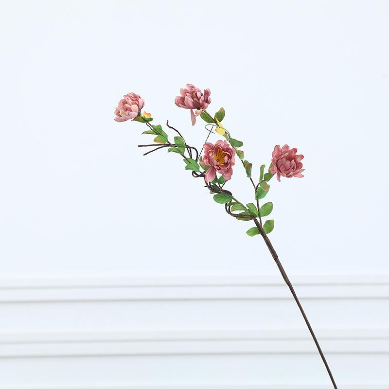 

Сельское имитационное растение средняя ветка дикая хризантема искусственный цветок сад имитация цветок украшение дома янтарь