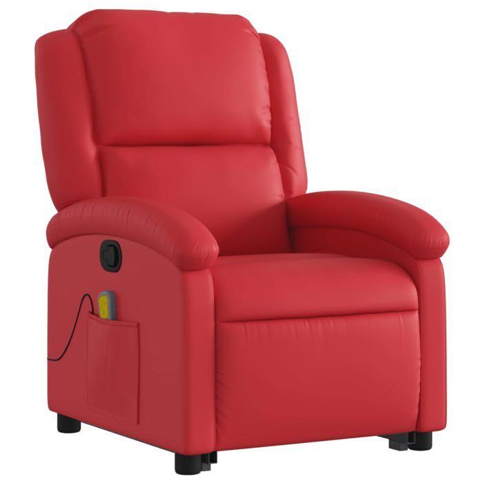 VidaXL Reclining Massage Armchair Red Faux Leather 3204238