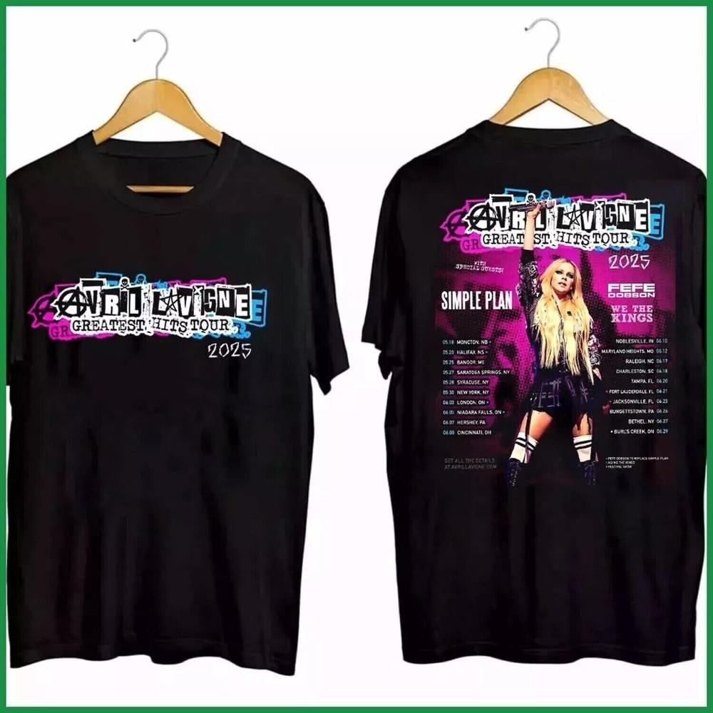 

Avril Lavigne Greatest Hits Tour 2025 North America Tour Unisex Size 3XL Unisex T-Shirt S